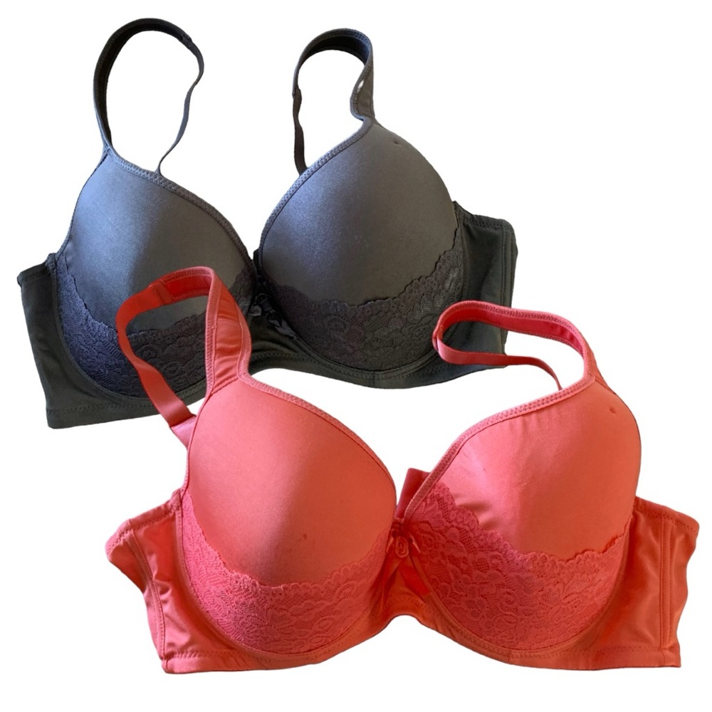 Angelina 2 set pack lot of gray and pink push up wire bra 42D